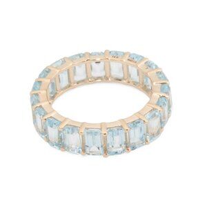 HIRAJULE India 14kt Gold Semi-precious Stone Eternity Band Ring